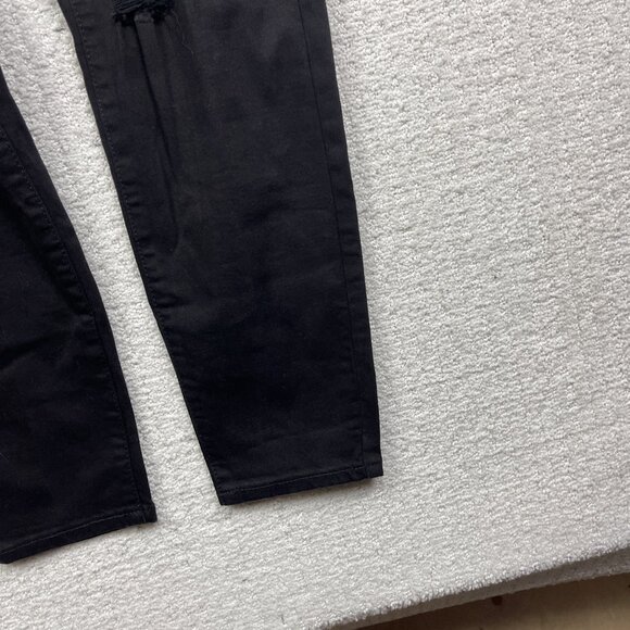 Y2K Garage Denim Black Jeans Juniors Size 13 Distressed Raw Hem Skater Grunge - Picture 4 of 12